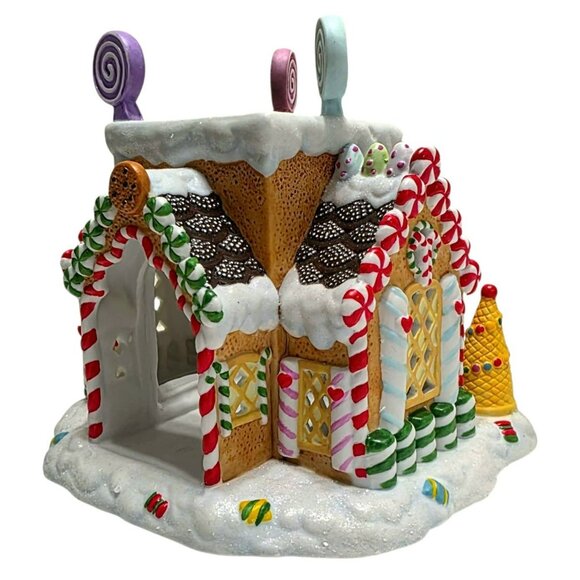 Partylite Gingerbread Cottage House Candle Holder Christmas Holiday Decor READ - Picture 15 of 16
